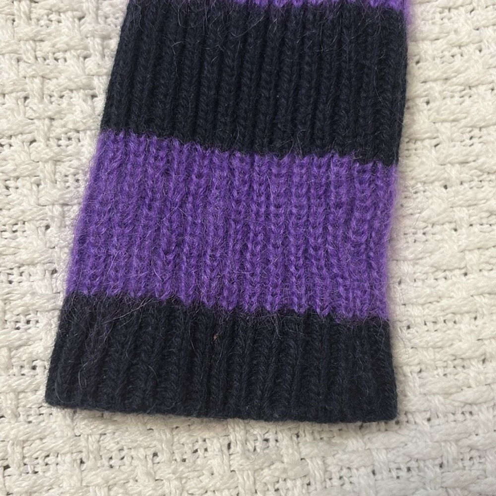 JUICY COUTURE vintage wool cashmere mohair sweater crystals black purple size XS - Picture 10 of 14